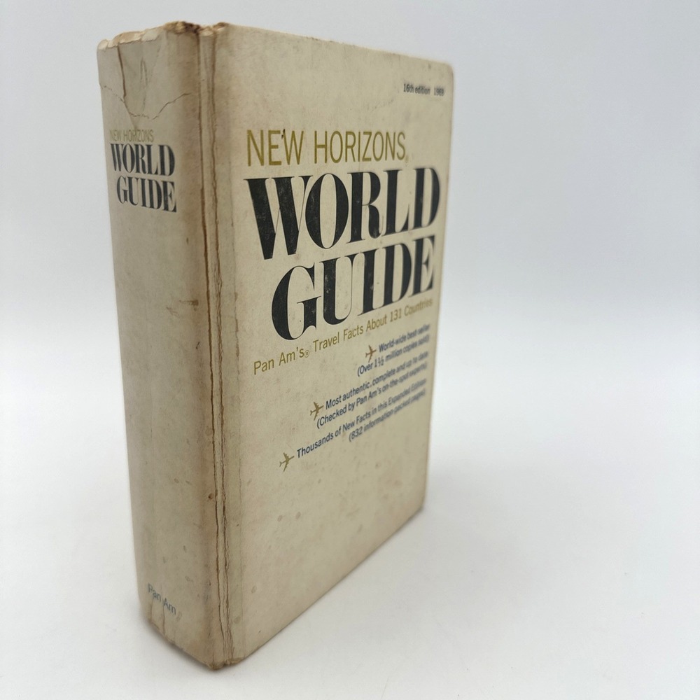 Pan Am New Horizons World Guide 16th Edition 1969 Cream Vintage Travel Book